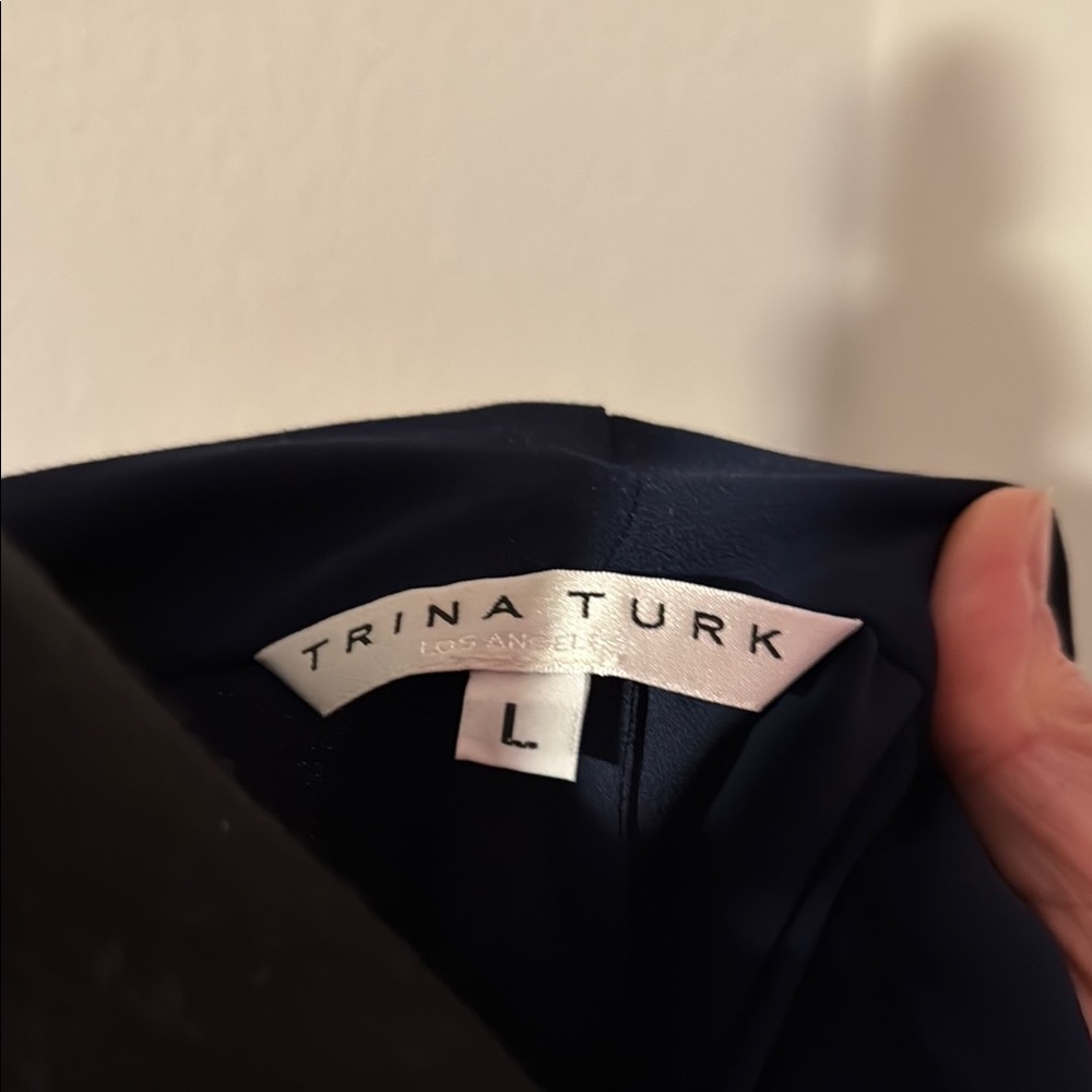 Trina Turk Blue Wrap Blouse Relaxed Fit - Picture 2 of 5
